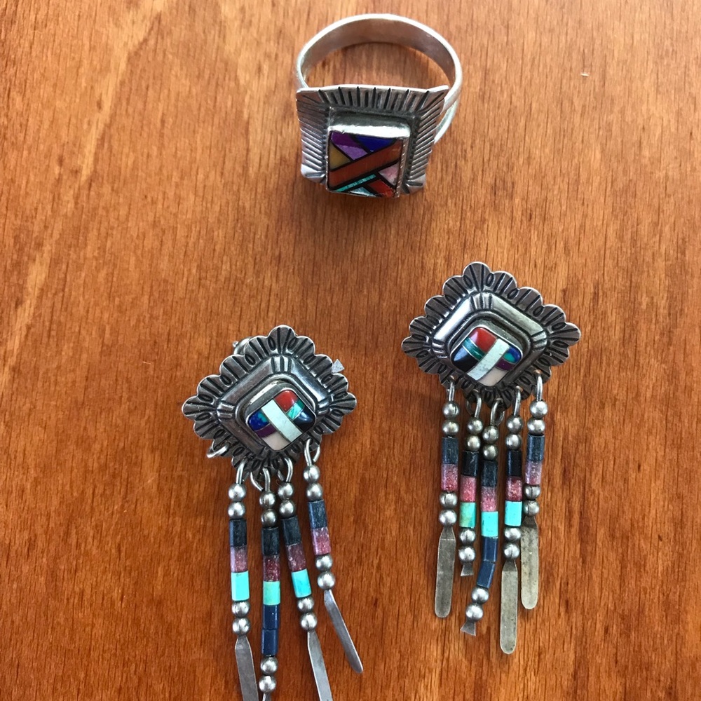 Set- Vintage earrings and ring